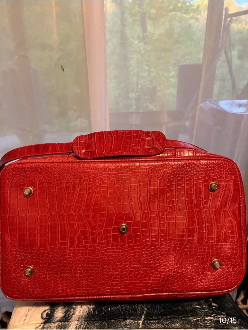 Red Crocodile Embossed Bath & Body Works Collectors Edition Luggage Set